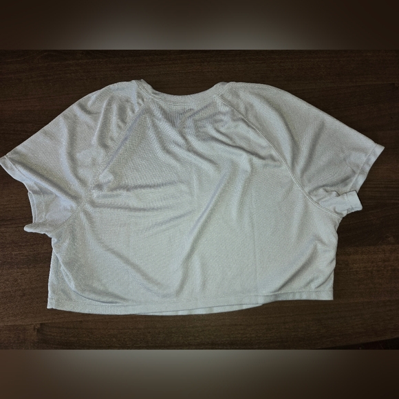 Halara Raglan Sleeve Cropped Waffle Tee - L - Frost Clear Haze - Picture 2 of 4